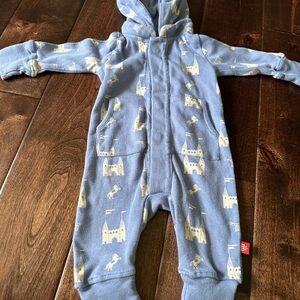 Magnetic Me Blue Castle Print Footie